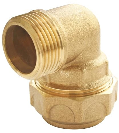 SOMATHERM FOR YOU, Coude laiton pour tube PE Ø20 Mâle 15/21 - Raccord à serrage extérieur - Étanchéité optimale - Résistance à 20 bars - Température max +80°C - Usage eau potable