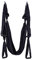 Juego de yoga aéreo, columpio de yoga, hamaca trapezoidal, kit de yoga, herramienta de inversión de yoga con correas de extensión y banda elástica (negro)