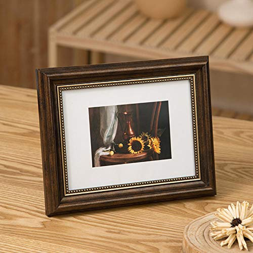 XQSSB Bilderrahmen Fotorahmen Wechselrahmen Zwei Zweck 19 × 26,5 cm Kaffee