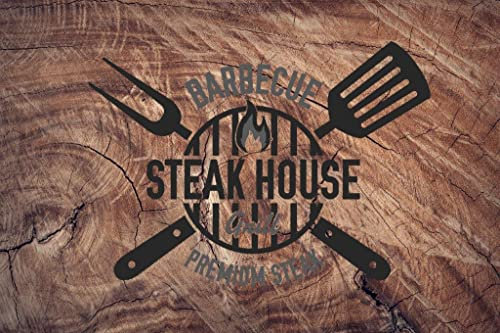 Grillmatte Grillunterlage Bodenschutz Barbecue-Matte Premium Steak 75 x 120 cm Muster wählbar Anti-Rutsch Schwerentflammbar