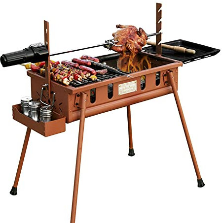 MNSSRN Réfacteur en Charbon de Bois Pliant extérieur, Ensemble de grillades Barbecue en Acier Inoxydable, Barbecue BBQ Grill Charcoal BBQ pour Le Parc de Voyage de Camping extérieur Park