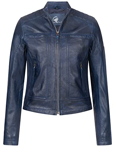 Rock Creek Kunstlederjacke Damen D-486 | Motorradjacke aus pflegeleichter Leder-Optik, markante Übergangsbekleidung für Frauen, Alltag, Freizeit und urbane Outfits