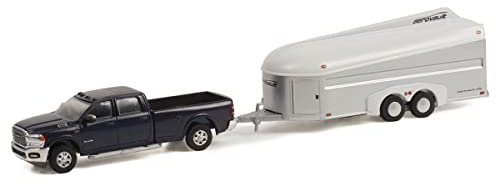 2021 Dodge Ram 3500 Laramie Crew Cab + Trailer Aerovault MKII Hitch & Tow Series 24 1:64 Greenlight 32240D