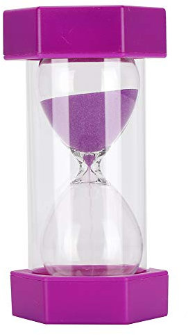 Sablier sablier 10 minutes montre de sable colorée 10 min, petite horloge de sable violet sablier en plastique sablier pour enfants, jeux, salle de classe, cuisine, décoration de brosse à dents