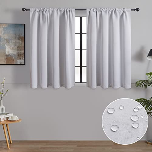 MRTREES Gardinen Kurz Verdunklungsvorhänge Vorhang Blickdicht Küchengardinen 2er Set Scheibengardine Dekoschal für Wohnzimmer Schlafzimmer 60x120cm(HxB) Off -White Vorhänge