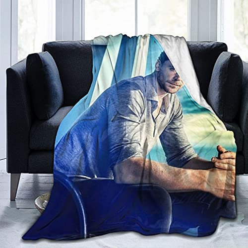 YINGD Tom Celebrity Hiddleston Decke 3D-Druck Lammdecke Plüschdecke Bettwäsche Dekor Decke für Wohnzimmer Schlafzimmer Wohnheim Dekor 125 cm x 100 cm