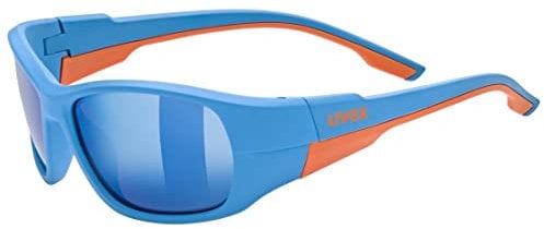 uvex sportstyle 514 - Sportbrille für Kinder - starker Schutz vor Sonnenstrahlung - unzerbrechlicher Flex-Rahmen - blue matt/mirror blue - one size