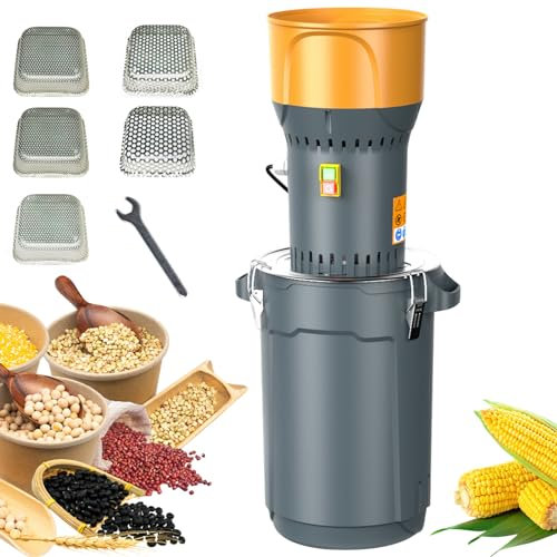 6.6 Gallons 25L Grain Mill Grinder Electric Corn Grinder, Grain Grinder Mill, Farm Home Electric Grinder for Corn Grain Feed, Wheat Grinder with 5 Grinder Sieves+1Wrench, Nutrimill, Brew Mill