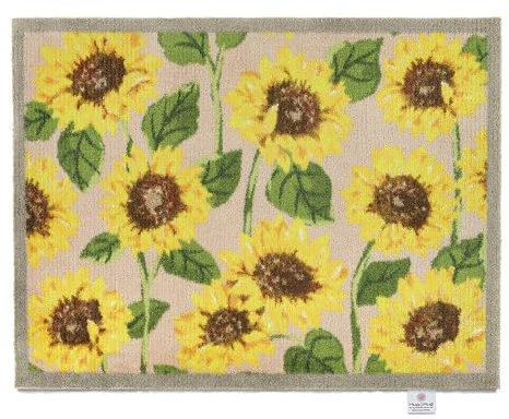 HUG RUG Washable Dirt Trapper Door Mat Kitchen Hallway Doorway, Made in the UK, Sunflower 1 65X85