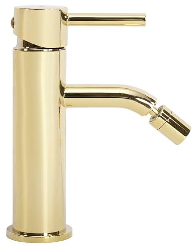 Rea Bidet-Wasserhahn Lungo Gold Einhebelmischer aus Messing für WC, WC, Badezimmer (Gold)