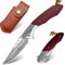 COOSNUG Damast Einhandmesser Taschenmesser, Damast Klappmesser aus 67 Lagen VG10 Damaststahl, Damast Taschenmesser mit Scharfe Klinge und Rosenholzgriff (Damast)