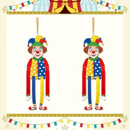 Glodecart Geburtstagsdekorationen – niedlicher lustiger Clown für Zirkus-Partyzubehör, 89 cm lang
