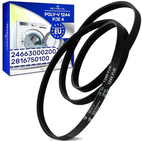 Correa Lavadora Poly-V 1244 PJE 4 con Código Original 2816750100 24663000200 para Beko - MADE IN EU - Garantía de 10 Años - MONTERAL