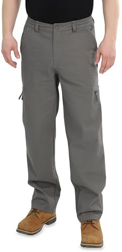 Ben Creek - Herren Cargohose - Outdoorhose aus Baumwolle - Lange Freizeithose mit Multitaschen - unifarbene Basic Utility Hose J03 (dunkelgrau L)