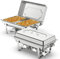9L Chafing Dish Buffet Set,2 Pack Buffet Servers Catering Heat Container Set, Stainless Steel With Half Size Food Containers, Foldable Frames Food Warmer Set for Catering, Buffet, Wedding Parties