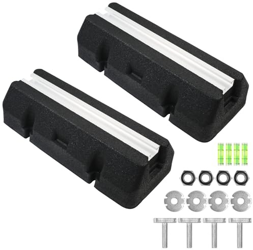 Lot de 2 socles d'amortissement pour climatisation et pompes à chaleur, kit de douilles d'amortissement avec niveau à bulle, convient pour console de sol, pieds anti-vibrations, systèmes de