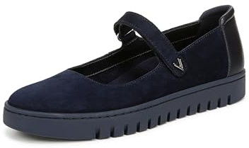 Vionic Uptown Maryjane Flat Shoes Mary JaneWomen, Navy Blue Suede Blazer, 6 UK
