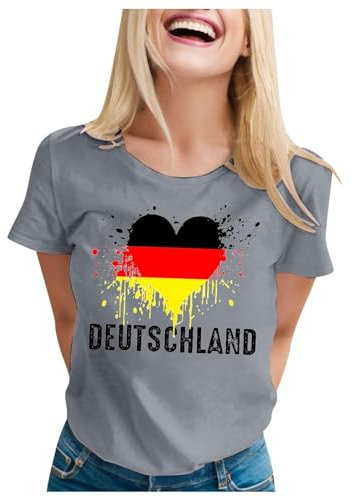 EM Shirt Damen Deutschland Trikot Damen T-Shirt Deutschland Fanartikel Fussball Flagge Shirts 𝐃𝐞𝐮𝐭𝐬𝐜𝐡 Trikot EM 2024 Deutscher 𝐍𝐚𝐭𝐢𝐨𝐧𝐚𝐥𝐦𝐚𝐧𝐧𝐬𝐜𝐡𝐚𝐟𝐭 Tshirt𝐥𝐚𝐧𝐝 Shirt