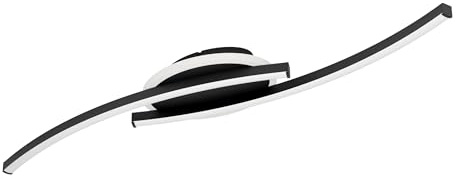 EGLO LED Deckenlampe Lungolago, Deckenleuchte für Büro und Küche | Bürolampe Decke, Küchenlampe aus Metall und Kunststoff in Schwarz, neutralweiß, 74 cm