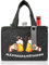 ipow Sac à Vin en Feutre avec Ouvre-Bouteille, Sac à Bouteilles avec Poignée pour 6 Bouteilles avec Décapsuleur, Sac à Bière avec 6 Compartiments Amovible pour Vin, Champagne - 25 x 18 x 16 cm