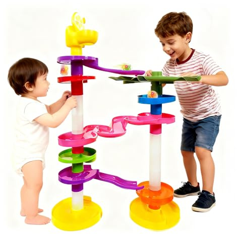 Potty Ball Drop – LED-beleuchtete Ball-Drop-Türme mit Mini-Zitronen-Toiletten-Design, bunten Brücken und Bällen – lustiges und lehrreiches Kleinkindspielzeug für Jungen und Mädchen