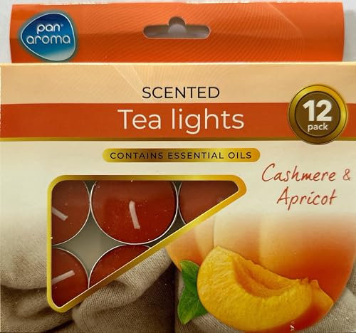 PADMASHRE pan Aroma Cashmere & Apricat Scented Tea Lights 12 Pack
