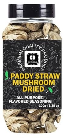 EDZZEL Premium Quality Indian Paddy Straw Mushrooms, Dried -100 GRAM Box