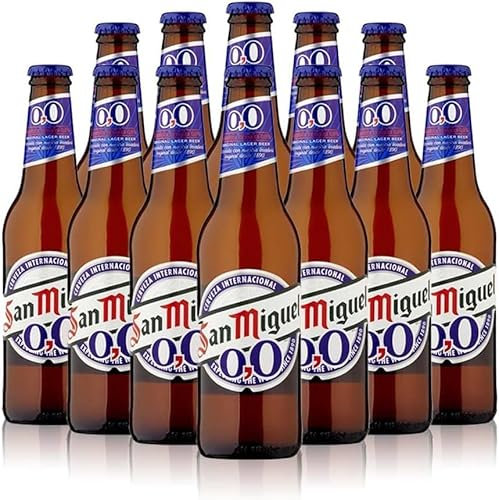 San Miguel Alcohol Free Lager 330ml Bottles | 0.0% ABV | Beer gift | Alcohol Free Beer Gifts for Men and Women Lager muti pack (Pack of 24 (330cl))