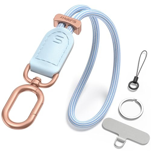 SURPHY Cordon Telephone Portable Multifonctionnelle à la Mode, Lanière de Poignet Réglable Solide et Durable, Dragonne de Lanière pour les Clés, les Ecouteurs et plus, Bleu