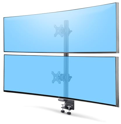 StarTech Desk Mount 49in up to 32kg/70lb, VESA (H2MPV-MONITOR-MOUNT) | Dual 49, 16:9/32:9, For 2x Vertically Stacked Monitors, Total 32kg (70lb), C-Clamp