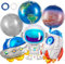 Weltraum Luftballons 6 Stück Weltraum Party Deko Planeten, Astronaut, Raumschiff, Rakete Weltraum Folienballon für Kinder Weltraum Themen Party Geburtstagsdeko