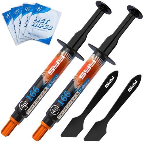 SYY Wärmeleitpaste mit Toolkit Neues Upgrade einfach anzuwenden CPU Wärmeleitpaste, Kühlpaste für IC/Prozessor/CPU/Kühler, Hochleistung auf Kohlenstoffbasis (8G)