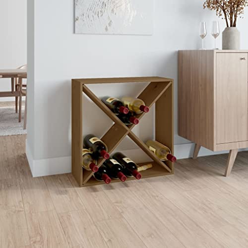 NQJIBUE Weinschrank braun 62x25x62 cm Kiefer massiv Schränke und Lagerung, Wein- und Spirituosenschränke