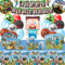 Miner Anniversaire Vaisselle, 63 Pcs Gamer Decoration Anniversaire Kit, Vaisselle de Fête Miner pour Enfants Comprend Ballons, Bannières, Assiettes, Gobelets en Papier, Serviettes, Nappes