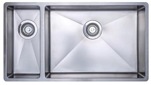Austen & Co. Como Stainless Steel Extra Large Inset & Undermount 1.5 Bowl Kitchen Sink - Right Hand Main Bowl