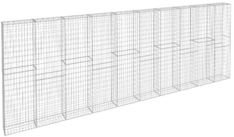 Mur Gabion, Acier galvanisé 600x30x200 Cm, Mur de Soutènement Robuste avec Couvercles pour la Conception du Paysage
