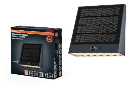 Endura Style Solar Bright Sensor Wall Fin IP54 Dark Grey