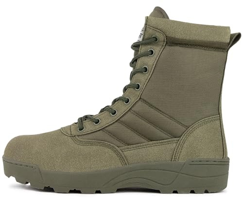 Savage Island Guardian Tactical Combat Boots – Side Zip & Lace Up Breathable Military Patrol Boots for Work, Police, Outdoor Work, Cadets & Security