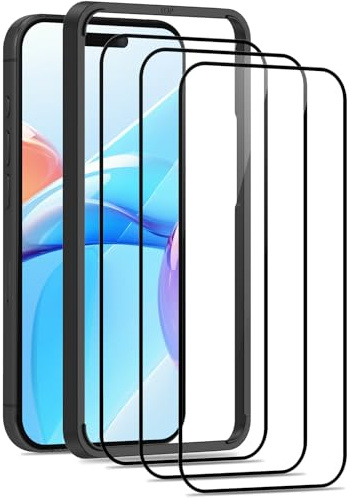 Elecshion [3 Pack] Screen Protector for iPhone 15 Plus 6.7 Inch, Tempered Glass with Easy Installation Tool,9H Hardness,Anti-Scratch, Case-Friendly, Film