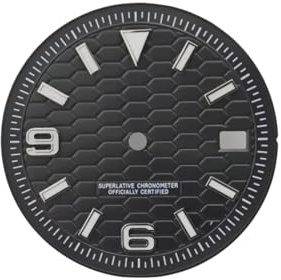 28.5mm Zifferblatt Sechseck Muster Datumsfenster BGW9 for Rolex/Seiko | Kaliber DIY Uhrmacher Komponenten Casual Sport Herren