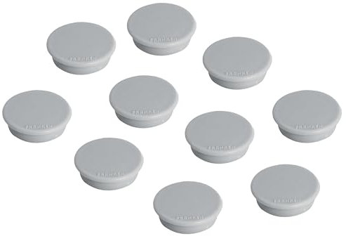 FRANKEN Magnete Rund, 10 Stück, Hochwertige Haftmagnete für Büro, Haushalt, Werkstatt, ideal für Whiteboards, Kühlschrank, Plantafeln oder Schaukästen, 38 mm, Grau, HM38 12