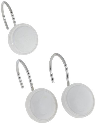 Garofano Home Fashions colore tondo resina ceramica tenda doccia gancio, bianco