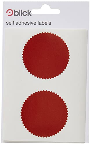 Blick Labels, Red, Self Adhesive Stickers, Company Seal, 50mm, 8 Labels, for Home, Office, Family, School, Letters