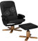 Beliani Massagesessel in Schwarz aus Kunstleder mit Heizfunktion und Fußhocker RelaxPro