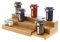 Woodquail Adjustable Kitchen Cupboard Organiser, Spice Step Shelf Rack Serving Tray Display, Made of Natural Bamboo