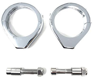 Alchemy Parts Paar 49mm Chrom Motorrad Blinker/Blinker Gabelklemme Klammergabel