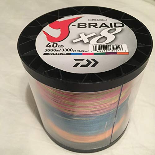 Daiwa J-Braid X8, multicolor, 0.28mm, 26.5kg / 58.0lbs, 1500m, Lenza da Pesca, 12755-228