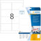 HERMA 4350 Universal Etiketten ablösbar, 25 Blatt, 96 x 63,5 mm, 8 pro A4 Bogen, 200 Stück, selbstklebend, bedruckbar, matt, blanko Papier Klebeetiketten Aufkleber, weiß