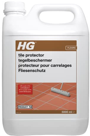 HG Tile Protector Product 14, Shine, Seal & Protection for All Types of Stone Floor Tiles, Flagstones & Slate, Anti Slip Formula, Protective Coating Finish – 5L (110500100)