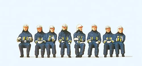 Preiser 1/87 th – pr10483 – Modelleisenbahnen – Feuerwehr Fahrer Sitzend und Equipage